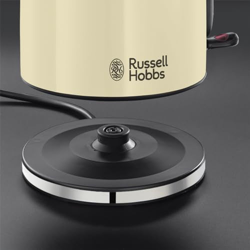 Russell Hobbs Wasserkocher, 1,7 l, 2400 Watt, Edelstahl Creme, Kalkfilter