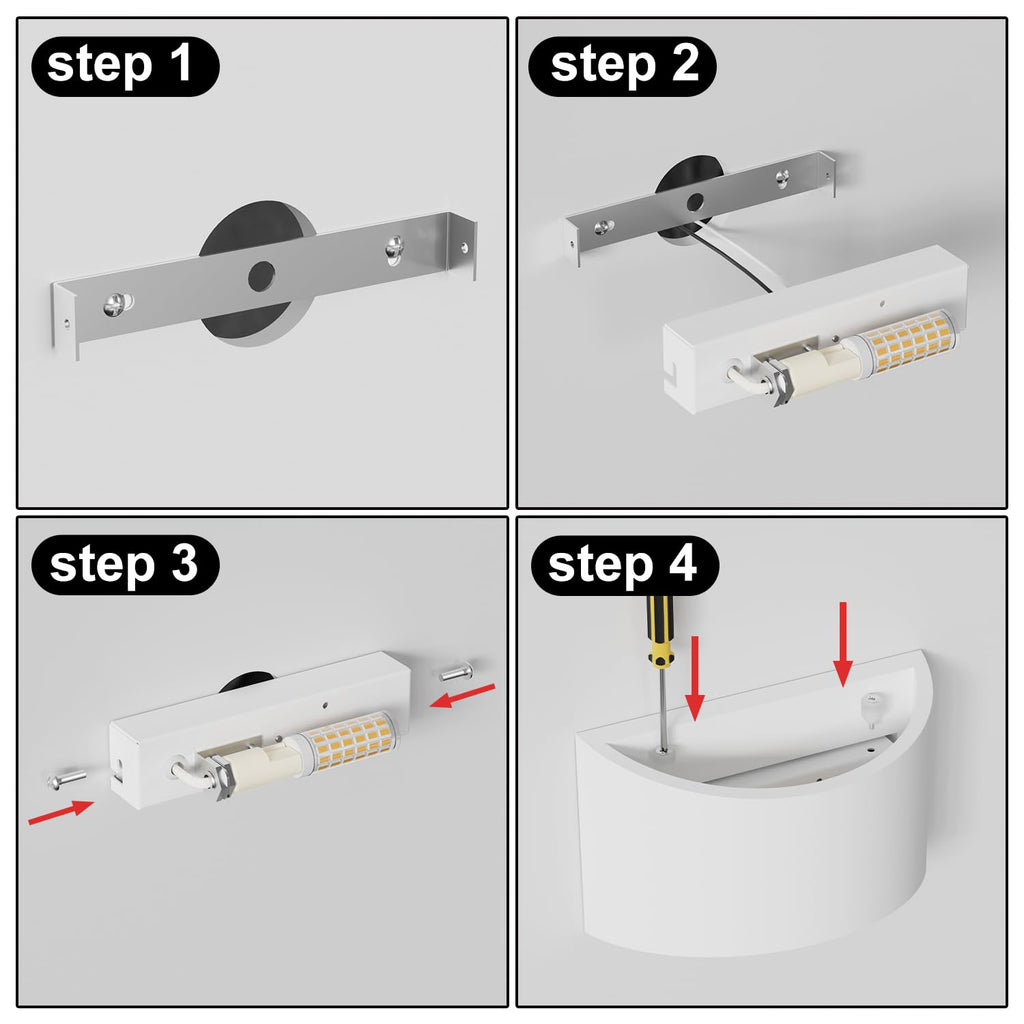 LED Wandleuchte Innen, 7W Weiß Gipsleuchte Modernes Design Wandlampe LED Licht Up und Down Wandlicht Spotlicht Warmweiß für Badezimmer, Wohnzimmer, Schlafzimmer, Flur (G9 LED Birne enthalten)
