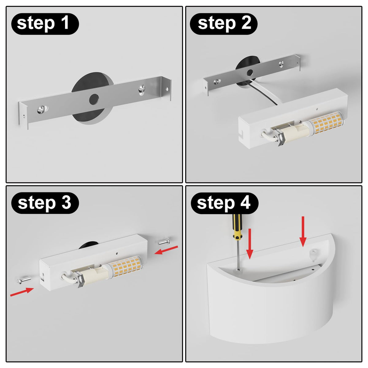 LED Wandleuchte Innen, 7W Weiß Gipsleuchte Modernes Design Wandlampe LED Licht Up und Down Wandlicht Spotlicht Warmweiß für Badezimmer, Wohnzimmer, Schlafzimmer, Flur (G9 LED Birne enthalten)