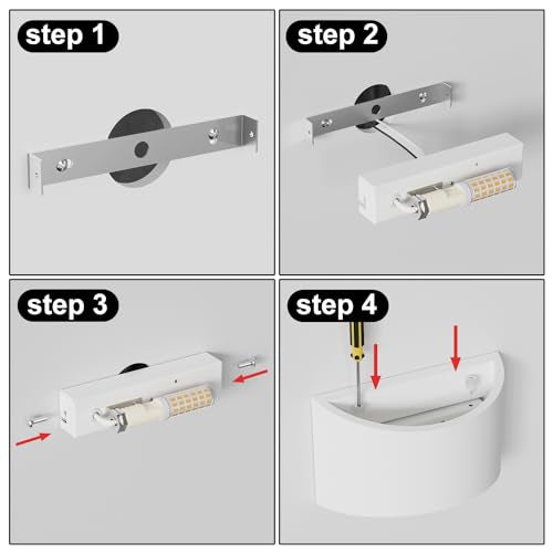 LED Wandleuchte Innen, 7W Weiß Gipsleuchte Modernes Design Wandlampe LED Licht Up und Down Wandlicht Spotlicht Warmweiß für Badezimmer, Wohnzimmer, Schlafzimmer, Flur (G9 LED Birne enthalten)