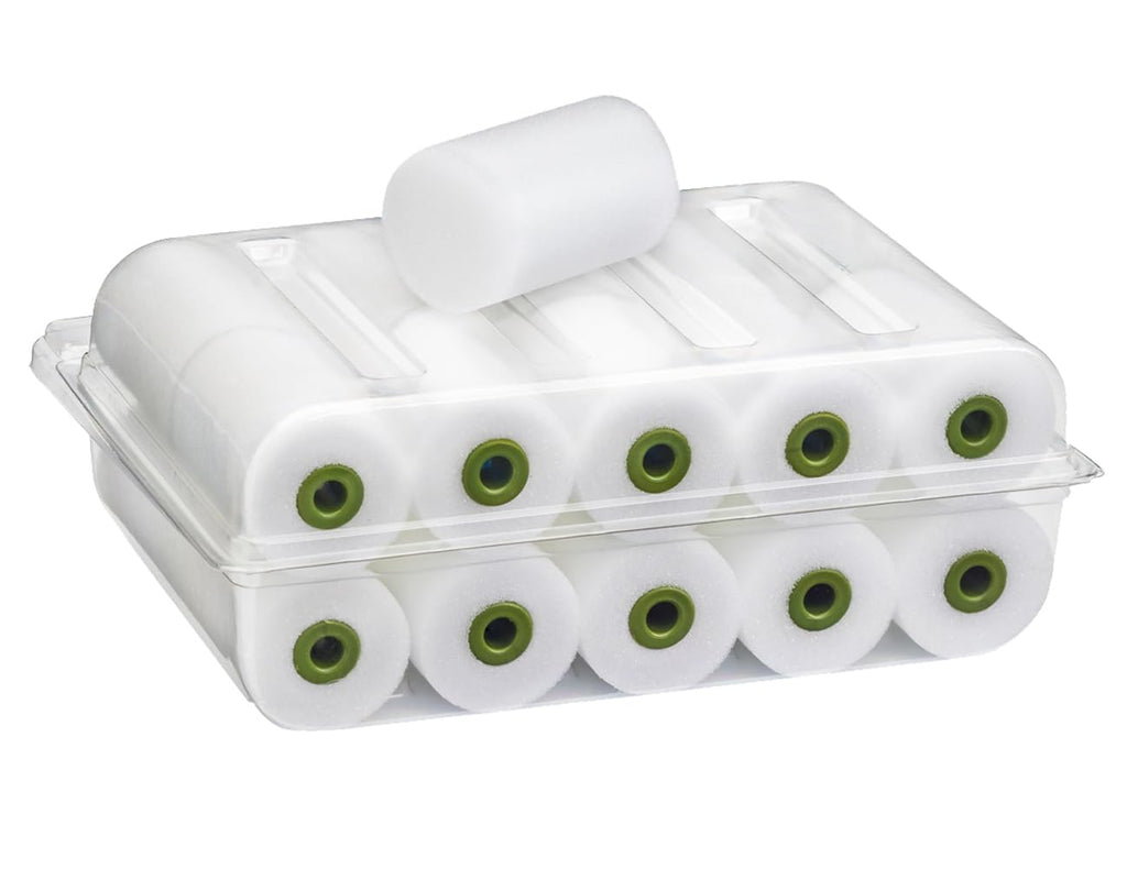 Colorus Lackierwalzen Set 20x Schaumstoff 5 cm gerade mit Farbwalzenbügel
