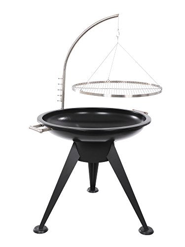 Deluxe BBQ 80 cm Schwenkgrill Grillrost Edelstahl Dreibein Grillrost Feuerschale Design Grill Smoker