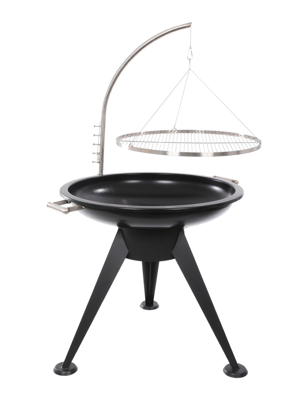 Deluxe BBQ 80 cm Schwenkgrill Grillrost Edelstahl Dreibein Grillrost Feuerschale Design Grill Smoker