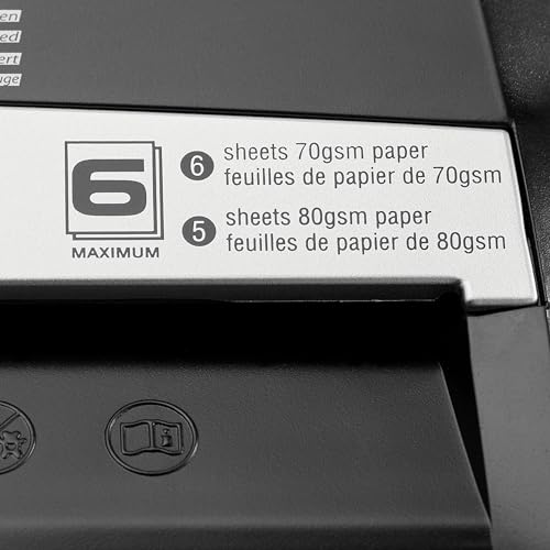 Amazon Basics Kreuzschnitt-Aktenvernichter, 5–6 Blatt, für A4-Dokumente und Kreditkarten, 14,5l Auffangbehälter, Schwarz