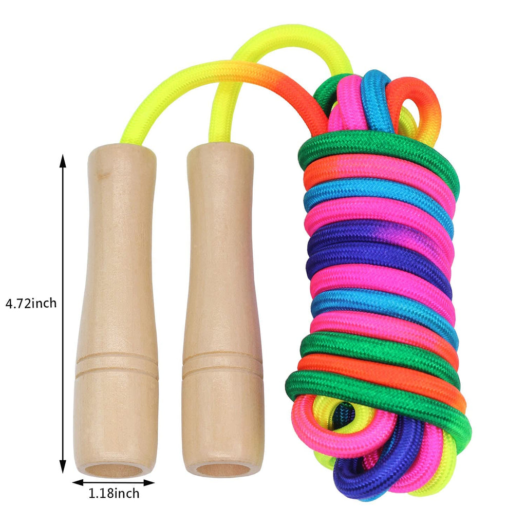 ACEONE ACEONE Springseil für Kinder mit Holzgriff, Springseil, 2,7 m, Springseil für Mädchen und Jungen, Blau