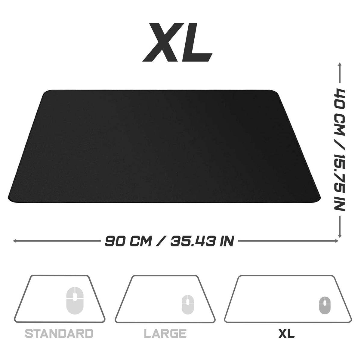 Sidorenko Gaming Mauspad XXL in schwarz - Großes Mousepad XXL 900x400mm
