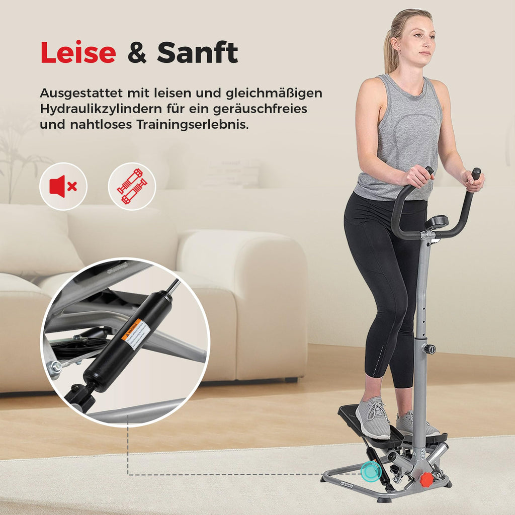 Sunny Health & Fitness Treppensteiger mit Griff für Cardio-Training Zuhause