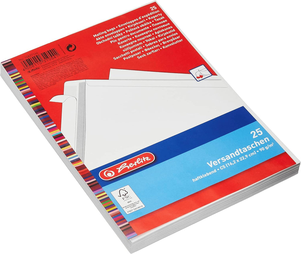 Herlitz Briefumschläge, Weiß, C5