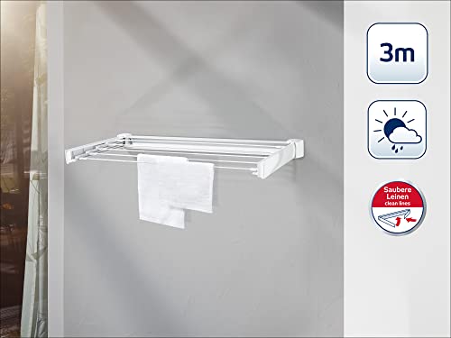 Leifheit Wandwäschetrockner Telegant 30 Protect, ausziehbarer Wandtrockner