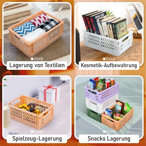 iHomara 4X Faltbarer Aufbewahrungskorb, 25*16*10cm Klappbox, Mehrzweckkorb