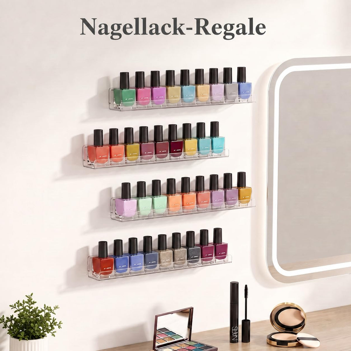 Lifewit 6 Pack Wandregal Schmal, 30,4cm Kunststoff Schweberegal, Klar