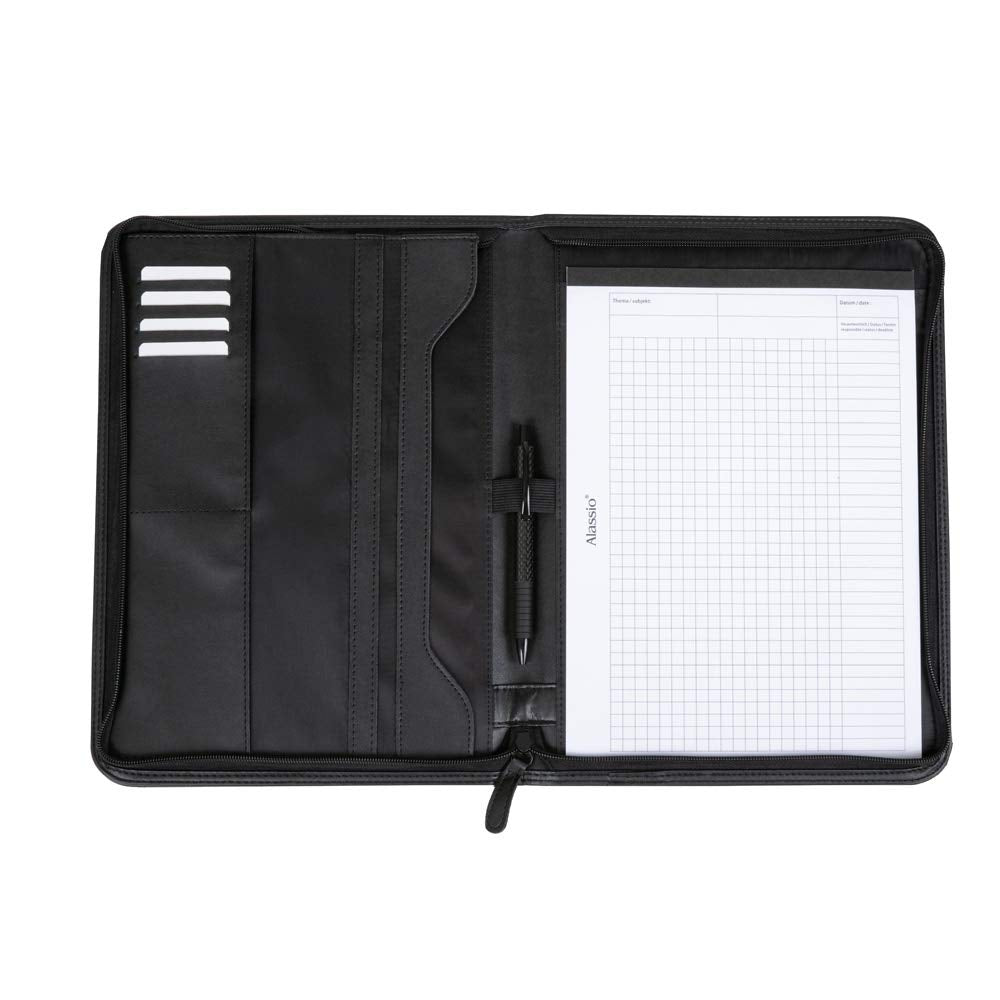 ALASSIO 30067 Schreibmappe A4 Lorenzo, Orga-Mappe 34 x 25 x 2,5 cm, Schwarz