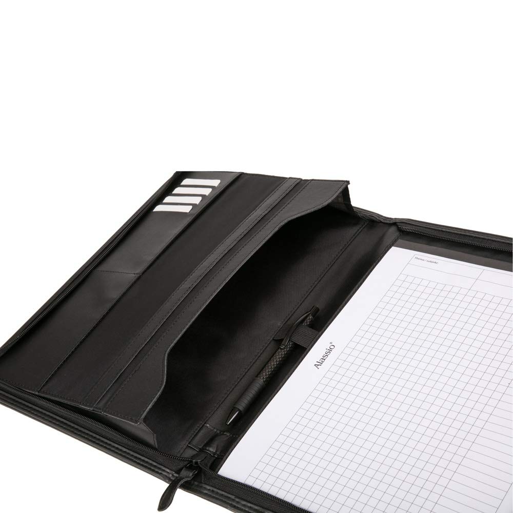 ALASSIO 30067 Schreibmappe A4 Lorenzo, Orga-Mappe 34 x 25 x 2,5 cm, Schwarz