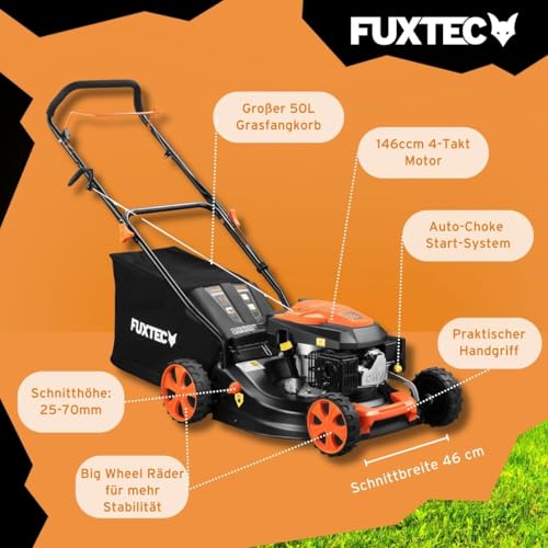 FUXTEC Benzin Rasenmäher FX-RM4646ECO • 3,5 PS • 46 cm Schnittbreite