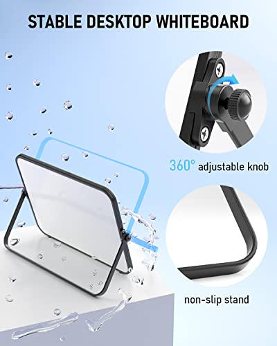 Nicpro Trockenlöschung Kleines Whiteboard A3 mit Ständer, Doppelseitiges Magnetische Desktop Schreibtafel mit 8 Stiften, 4 Magnet, Schwamm, für Studenten, Klassenzimmer, Büro(30 x 40 cm)