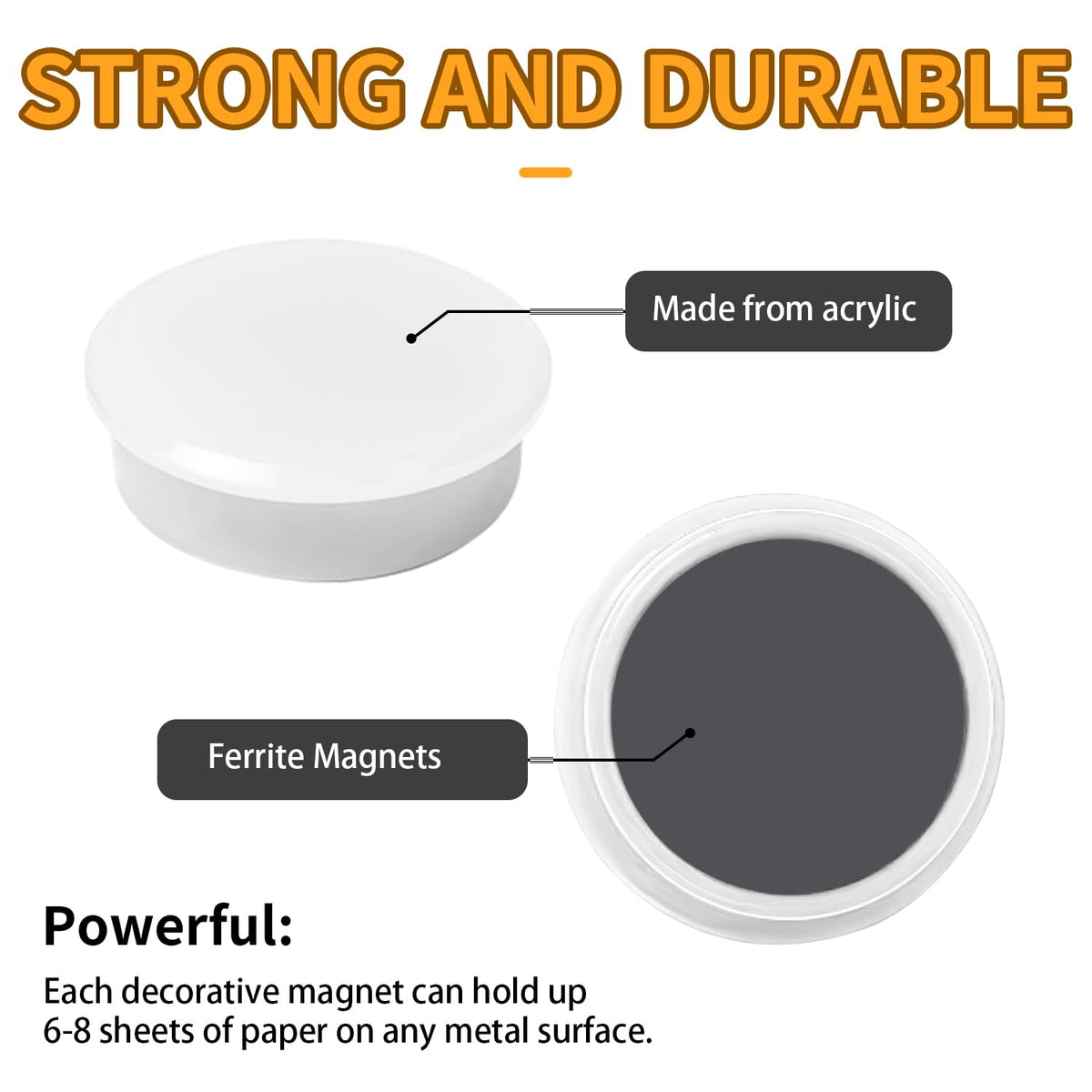30 Stück Starke Magnete für Magnettafel & Whiteboard – Runde Weiß Kühlschrankmagnete, Dekorative Mini Magnete Kleine, Magneten Starker Halt für Pinnwand Magnetwand Büro Schule, Tafelmagnete