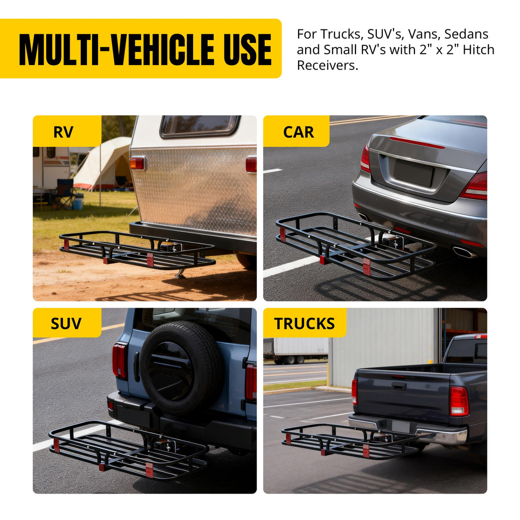 MaxxHaul 70107 134,6 x 48,8 cm Anhängerkupplung – Anhängerhalterung aus Stahl mit hohen Seitenschienen für Wohnmobile, LKWs, SUVs, Vans, Autos, 5,1 cm Empfänger, 227 kg Tragfähigkeit, Schwarz