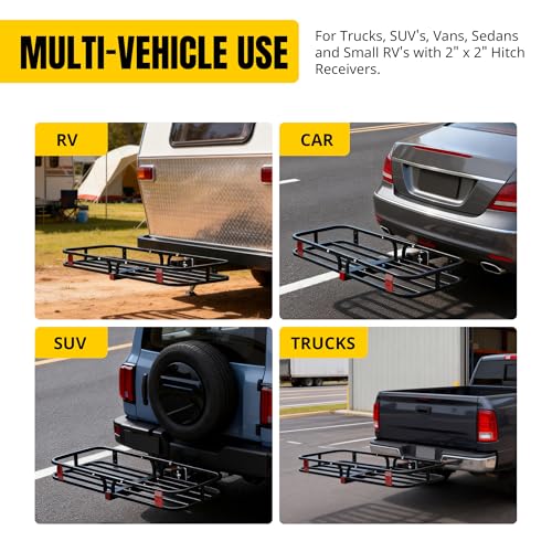 MaxxHaul 70107 134,6 x 48,8 cm Anhängerkupplung – Anhängerhalterung aus Stahl mit hohen Seitenschienen für Wohnmobile, LKWs, SUVs, Vans, Autos, 5,1 cm Empfänger, 227 kg Tragfähigkeit, Schwarz