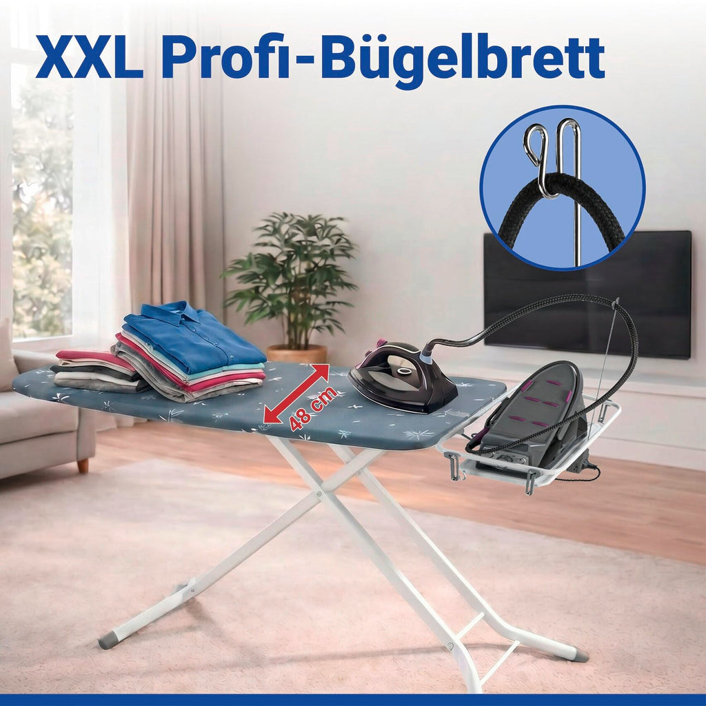 WENKO XXL Bügelbrett für Dampfbügelstation & Dampfbügeleisen, standfest