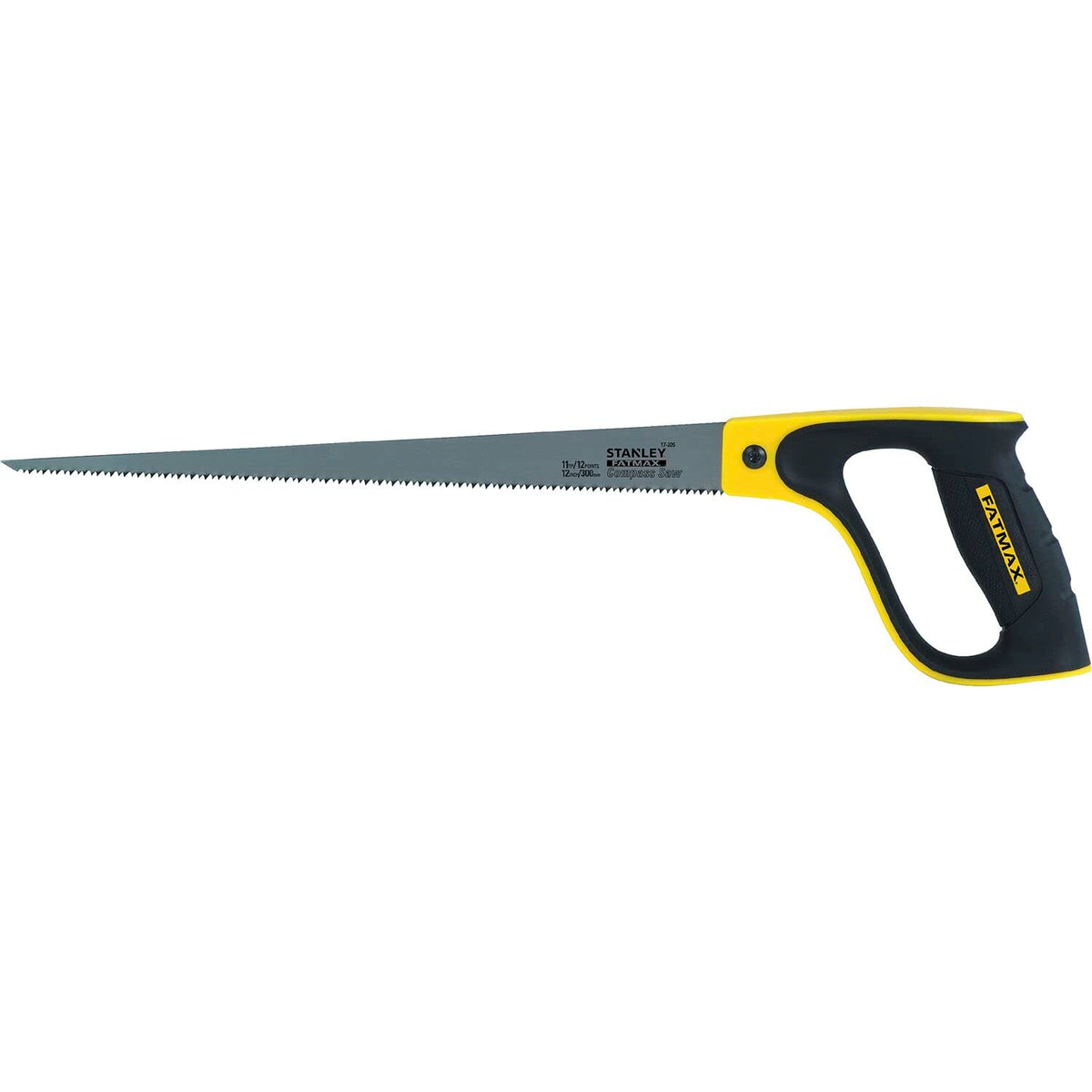 Stanley FatMax Stichsäge, Kompasssäge, 0,7mm dickes Sägeblatt, 9 Zähne/Inch, 300mm Länge, ABS Kunststoff, 2-17-205