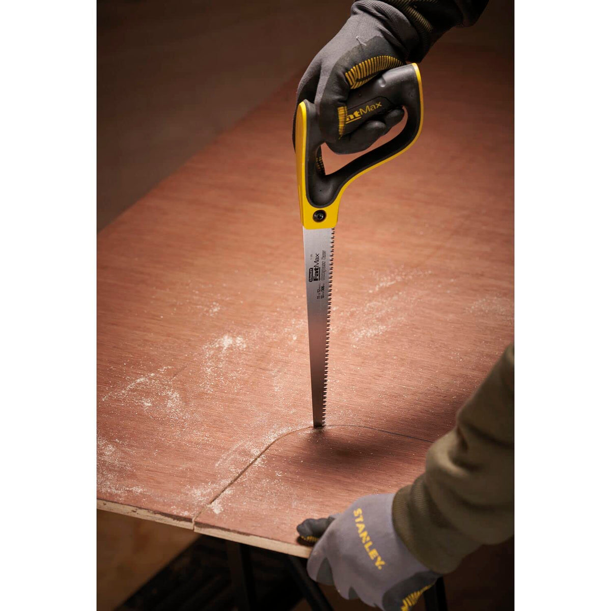 Stanley FatMax Stichsäge, Kompasssäge, 0,7mm dickes Sägeblatt, 9 Zähne/Inch, 300mm Länge, ABS Kunststoff, 2-17-205