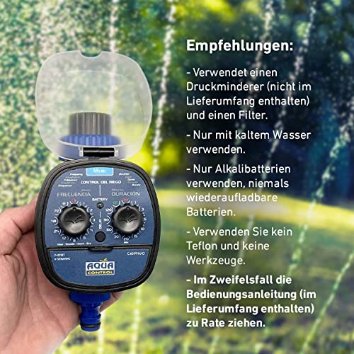 Aqua Control C4099O Bewässerungsprogrammierer für den Garten, für alle Arten von Hähnen, Öffnung bei 0 bar. Alt C4099N