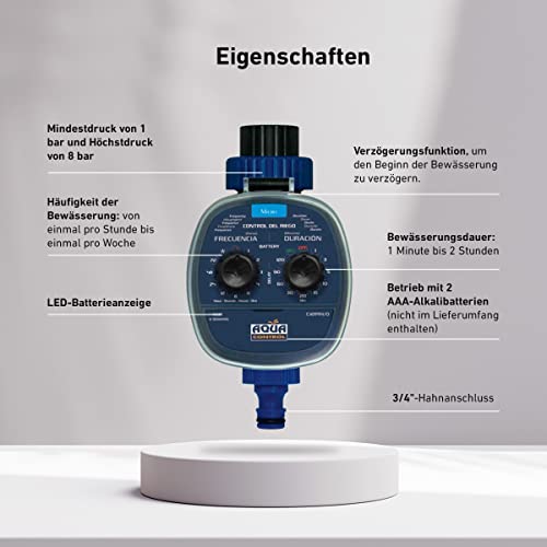 Aqua Control C4099O Bewässerungsprogrammierer für den Garten, für alle Arten von Hähnen, Öffnung bei 0 bar. Alt C4099N