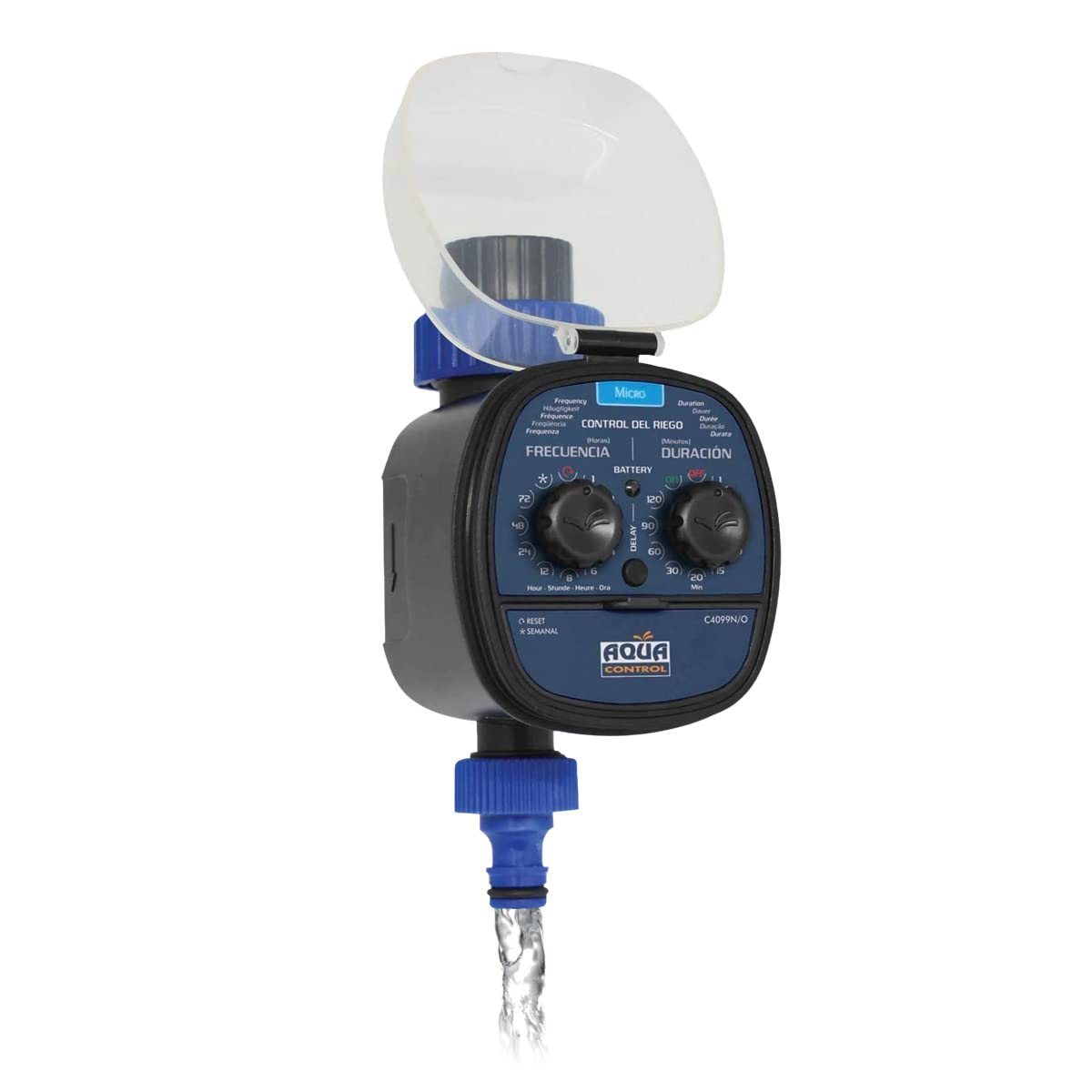 Aqua Control C4099O Bewässerungsprogrammierer für den Garten, für alle Arten von Hähnen, Öffnung bei 0 bar. Alt C4099N