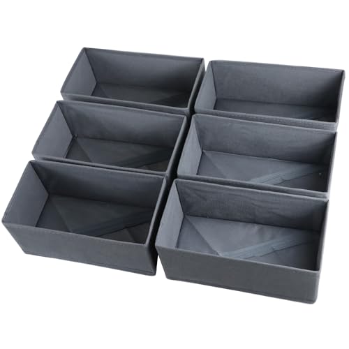 6 Stück Kleiderschrank Organizer Schubladen Ordnungssystem Faltbare Stoff Aufbewahrungsbox Schublade Organizer Schrank Organizer 6er Unterwäsche Organizer Socken Organizer (Grau)