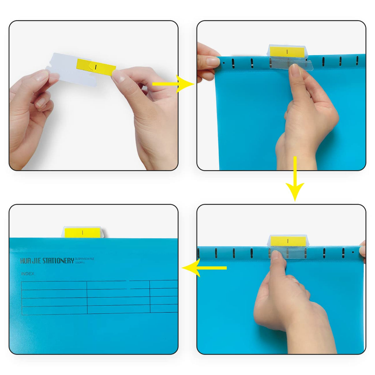 Hängemappen A4,QNLEMON 20 Stück Polypropylen Aktenschrank Hängemappen mit Tabs und Karteneinlagen für Schule Zuhause Arbeit Büro (5 Farbe)