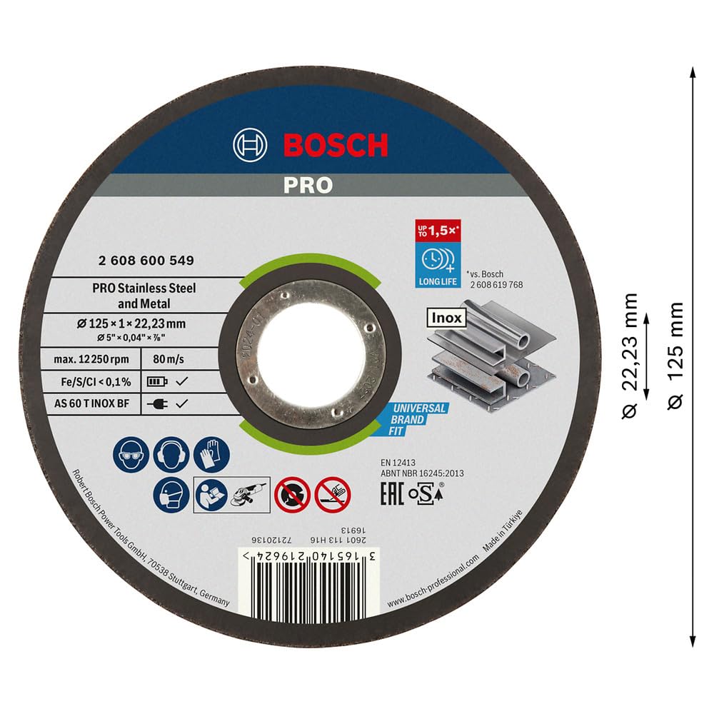 Bosch Trennscheibe 125x1,0 mm INOX gerade