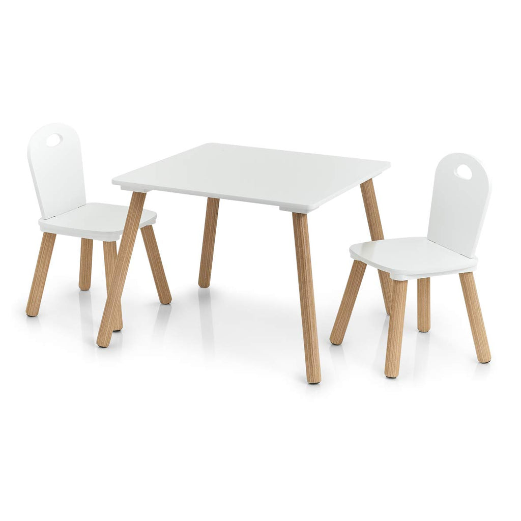 Zeller Kinder-Sitzgarnitur Scandi, 3-TLG, Holz, Tisch: 55x55x43,5 cm Stuhl: 28x28x50 cm 13501