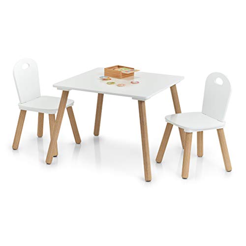 Zeller Kinder-Sitzgarnitur Scandi, 3-TLG, Holz, Tisch: 55x55x43,5 cm Stuhl: 28x28x50 cm 13501