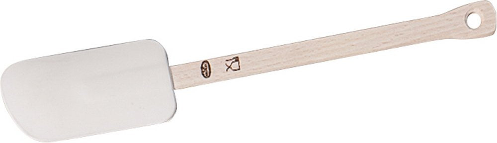 Dr. Oetker Teigschaber, Teigspachtel mit Holzgriff, hochwertige Spatel, Schaber zum Verstreichen und Ausschaben (Maße ca.: 28 cm x 5,5 cm), Menge: 1 Stück, 1636, Weiß