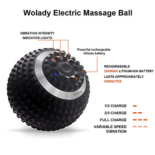 Elektrisch Massageball vibrierender Massageball Faszienball zur Selbstmassage für Muskel und Plantar USB Wiederaufladbar Schmerzlinderung Muskelspannung
