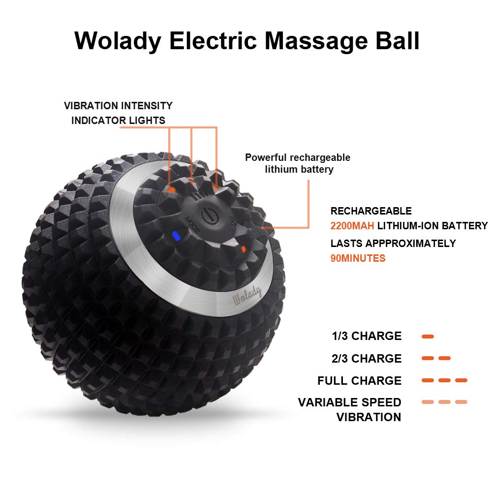 Elektrisch Massageball vibrierender Massageball Faszienball zur Selbstmassage für Muskel und Plantar USB Wiederaufladbar Schmerzlinderung Muskelspannung