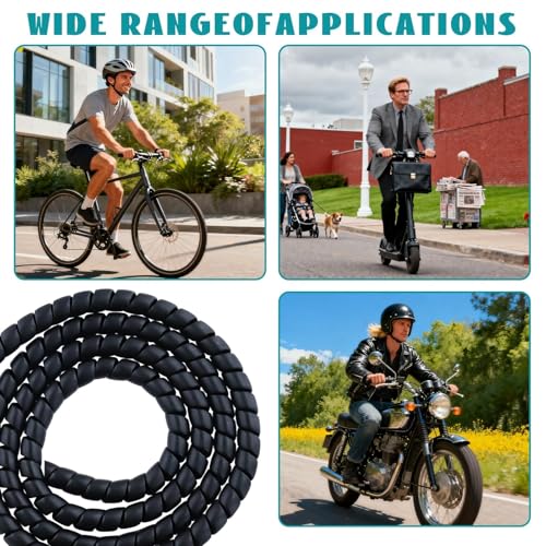 Flexible 120 cm TPU kabelspirale für E-Scooter, Perfekt für Xiaomi 1s/M365/Pro Ninebot Scoote, Anpassbare e Scooter kabelschutz in Schwarz (E-Scooter Zubehör)