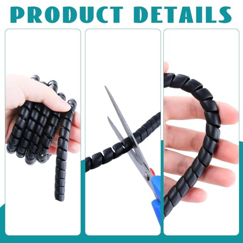Flexible 120 cm TPU kabelspirale für E-Scooter, Perfekt für Xiaomi 1s/M365/Pro Ninebot Scoote, Anpassbare e Scooter kabelschutz in Schwarz (E-Scooter Zubehör)