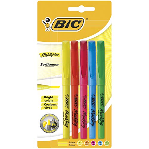 BiC 893133 Textmarker, hell, 5 Stück