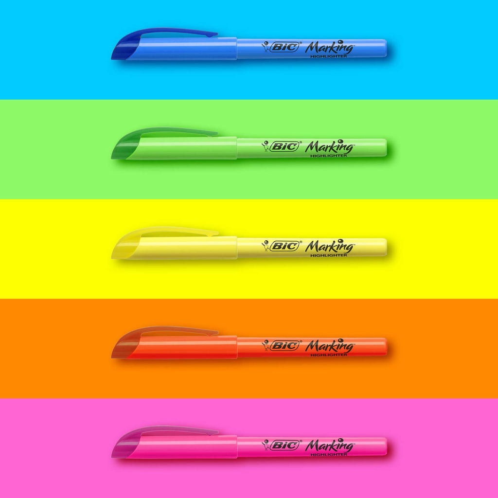 BiC 893133 Textmarker, hell, 5 Stück