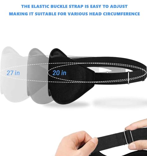 3D-Schlafmaske mit Ohrstöpseln - Lichtdichte & Bequeme Augenmaske für Herren & Damen, Ideal für Flugzeug, Reise & Seitenschläfer, Schwarz