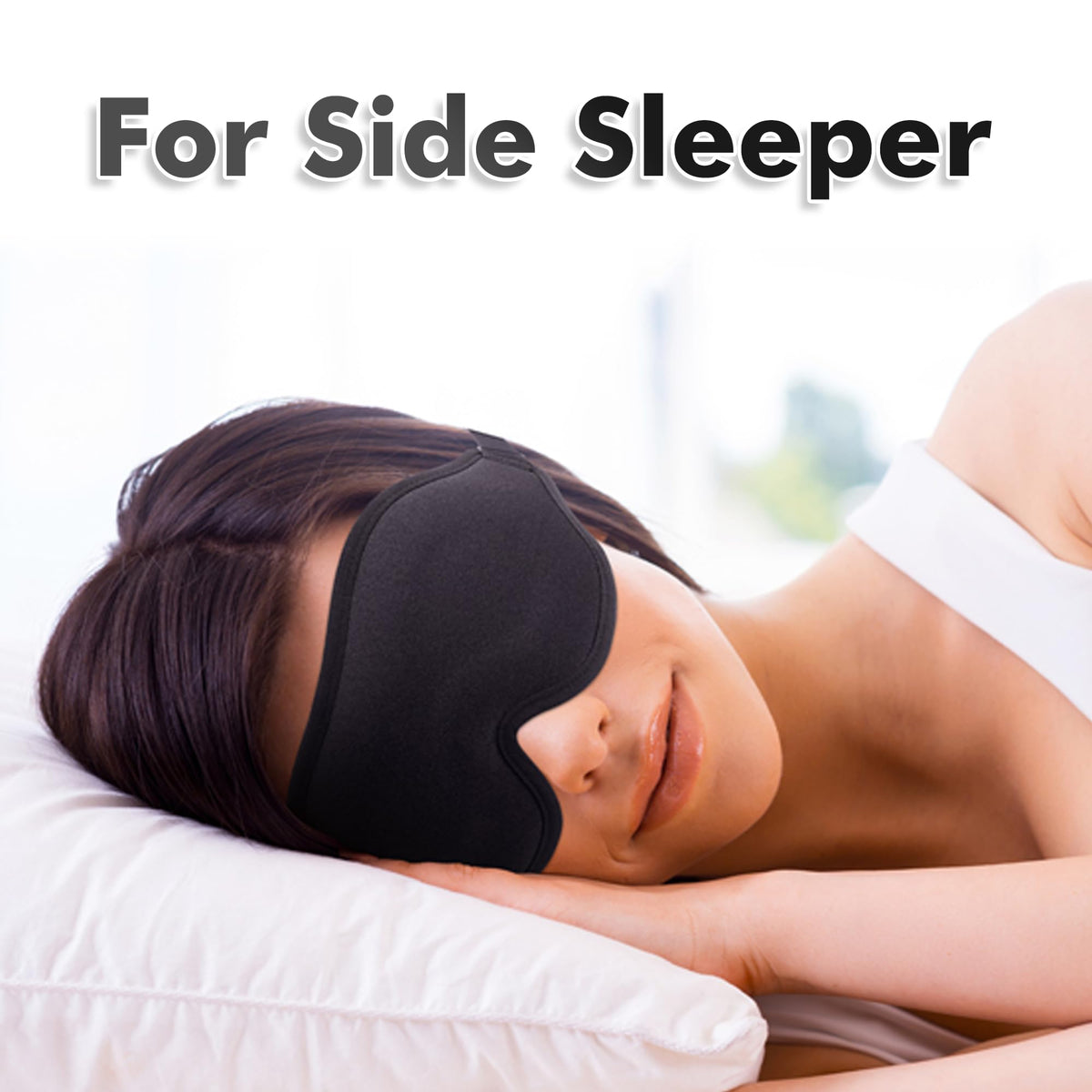 3D-Schlafmaske mit Ohrstöpseln - Lichtdichte & Bequeme Augenmaske für Herren & Damen, Ideal für Flugzeug, Reise & Seitenschläfer, Schwarz