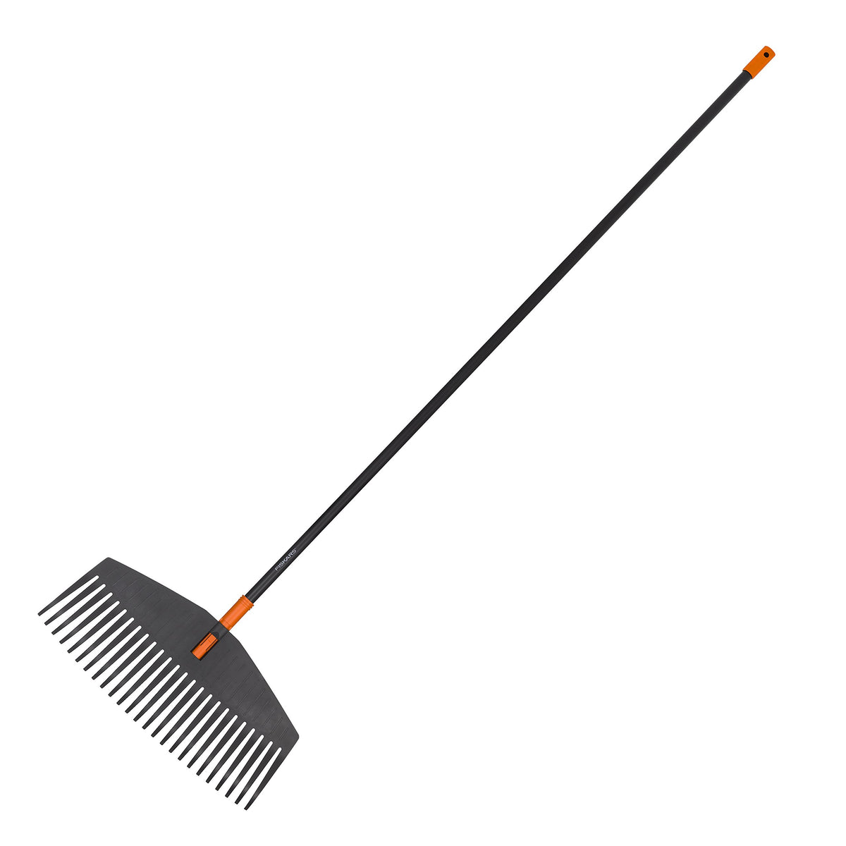Fiskars Laubbesen, 25 Zinken, Länge: 175 cm, Breite: 52 cm, Kunststoff-Zinken/Aluminium-Stiel, Schwarz/Orange, L, Solid, 1003465