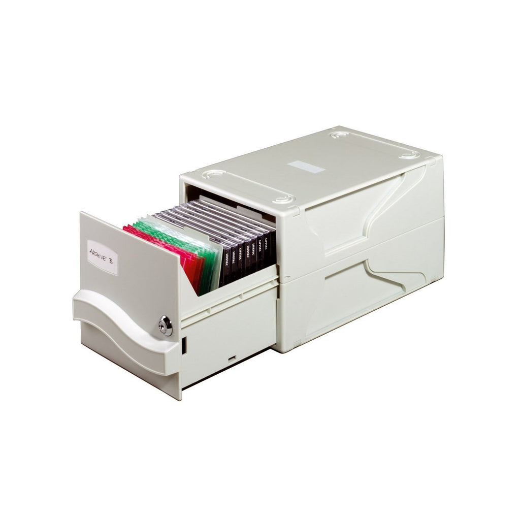 Durable Multimedia Box für CDs und Disketten, abschließbar und erweiterbar, grau, 525610