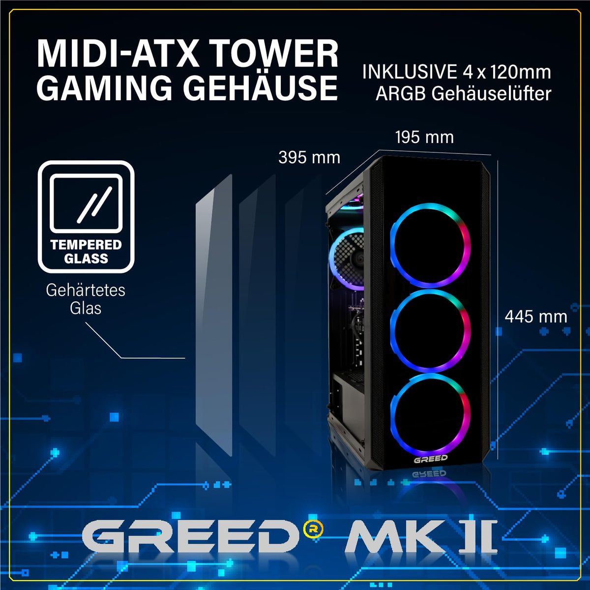 Greed® MK2 - Gaming PC - AMD Ryzen 7 5700X & AMD Radeon RX 9060XT (8GB)