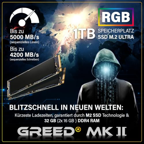 Greed® MK2 - Gaming PC - AMD Ryzen 7 5700X & AMD Radeon RX 9060XT (8GB)