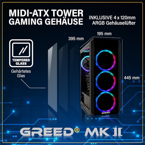 Greed® MK2 - Gaming PC - AMD Ryzen 7 5700X & AMD Radeon RX 9060XT (8GB)