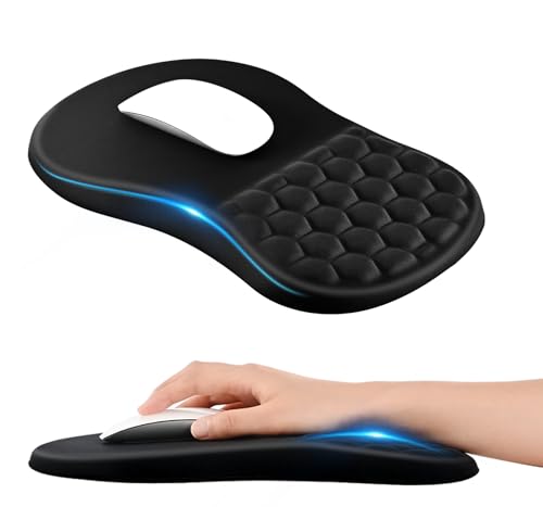 EooCoo Mousepad mit Handauflage, Mauspad XXL & Massage-Noppen, Schwarz