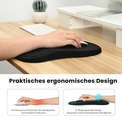EooCoo Mousepad mit Handauflage, Mauspad XXL & Massage-Noppen, Schwarz
