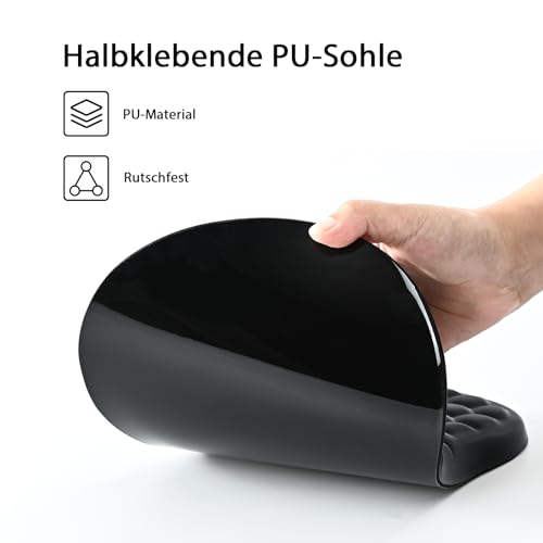 EooCoo Mousepad mit Handauflage, Mauspad XXL & Massage-Noppen, Schwarz